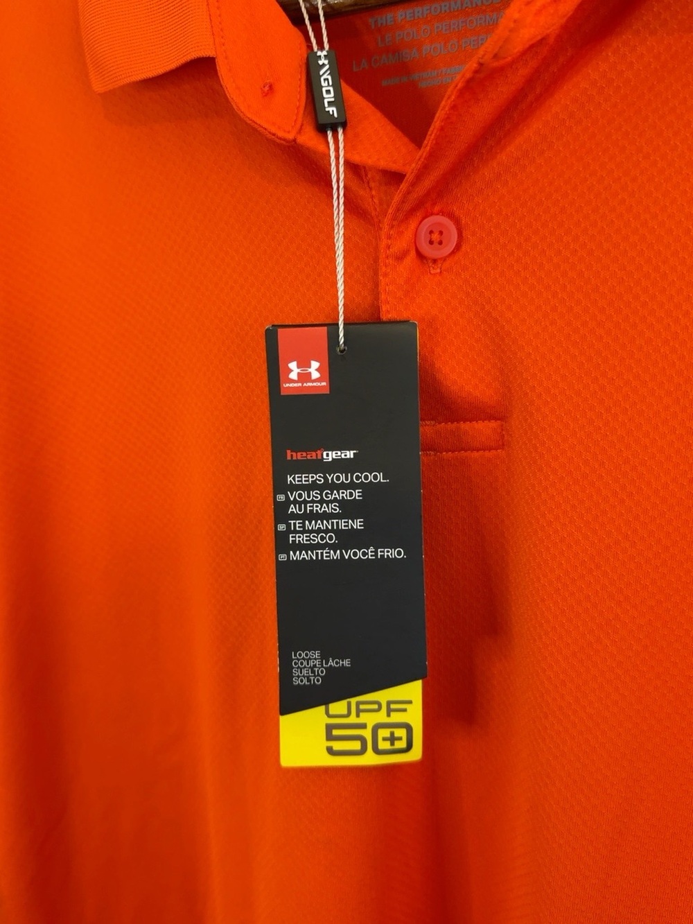 Under Armour Men’s XL Performance Golf Polo Orange HeatGear UPF 50+ NWT - Picture 5 of 9
